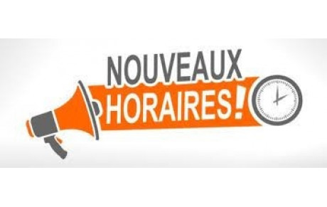 Modification des horaires d'entraînements extérieur encadrés
