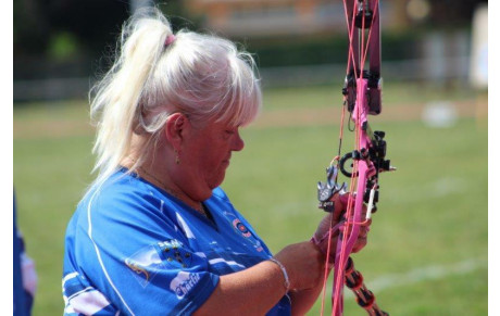 Terrain d'entraînement au stade Claude Pitou prêt à recevoir nos archers
